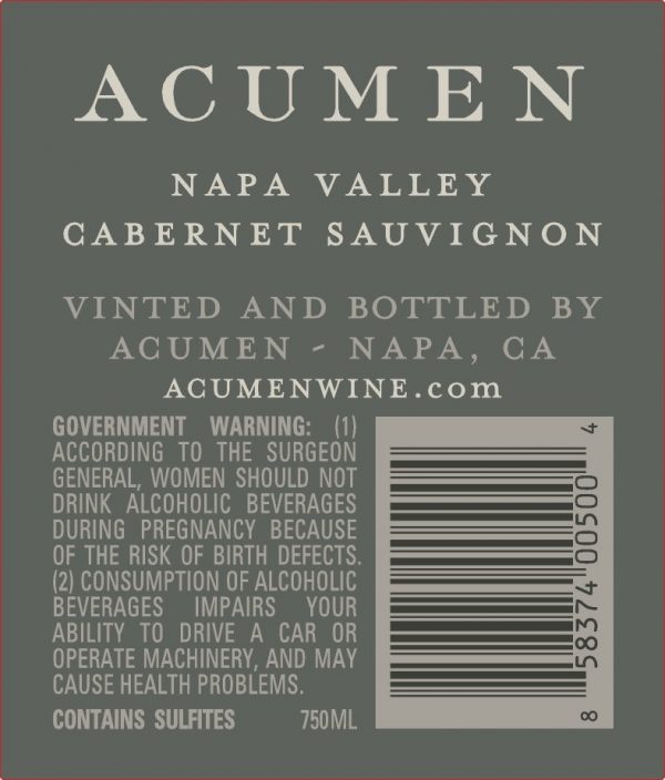 Acumen 2019 Mountainside Cabernet Sauvignon - Image 2